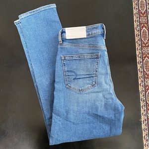 Faded blue mom stretch jeans